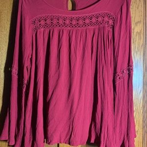 Maroon Light-Weight Blouse by Absolute Angels NewYork 2X